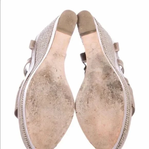 Balancing a Leather Wedge Sandal - Picture 5 of 6